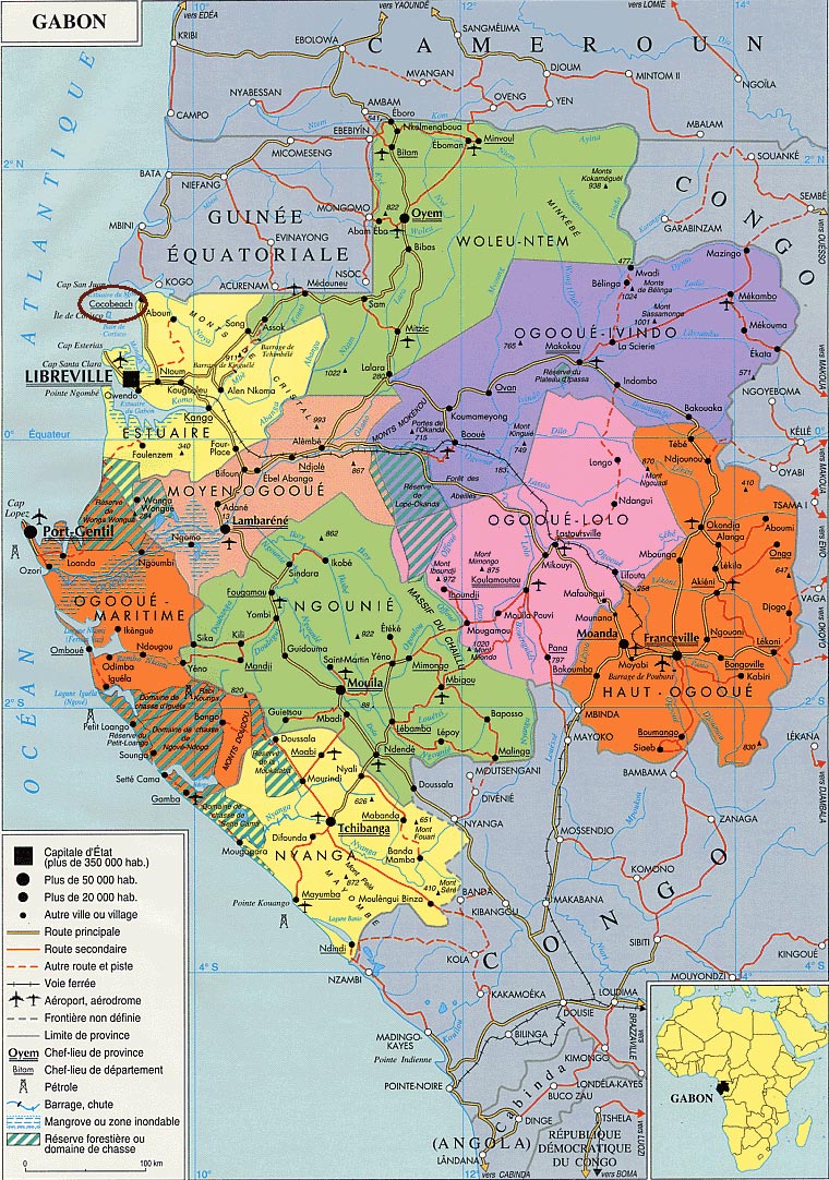 Carte du Gabon